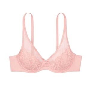 BODY by VICTORIA'S SECRET MEMORY FIT UNLINED ELONGATED LACE DEMI BRA size 36DD